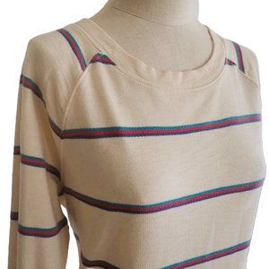 L.L. Bean 100% Organic Cotton Long Sleeve Striped Henley Size S